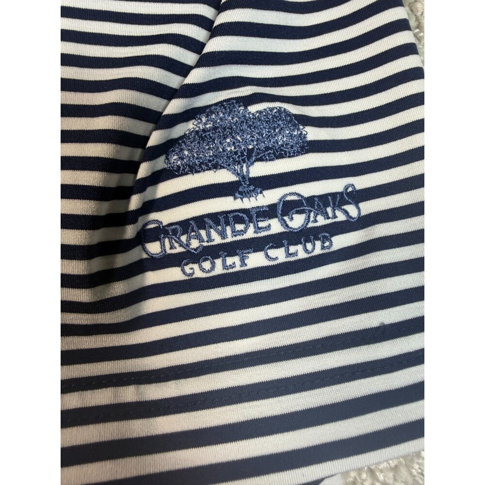 Vineyard Vines Performance Golf Polo L Blue White Stripe Whale Logo Men's - Picture 5 of 8